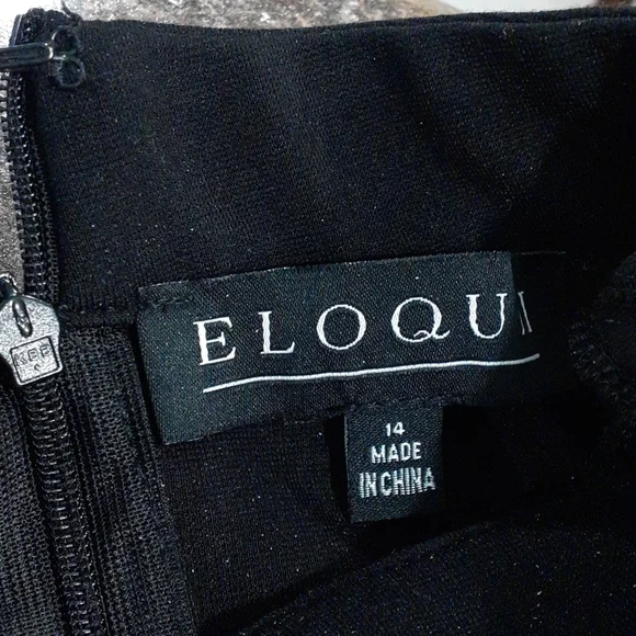 Rare Women's Eloquii Black Cold Shoulder Long Sleeve Formal Dress,14 - Picture 7 of 8